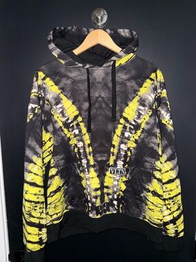 Valentino Black and Yellow Tie-Dye VLNTN Hoodie